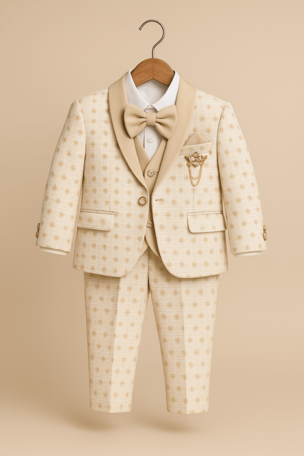 Boys' Floral Embroidered Tuxedo Set